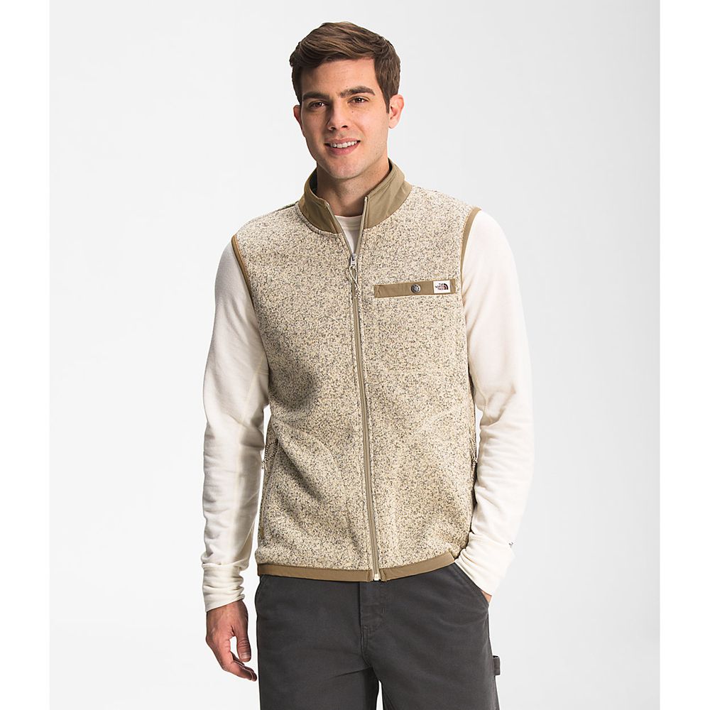 The North Face Vests Mens Australia - The North Face Gordon Lyons Full Zip Beige / Sand (BMY-146250)